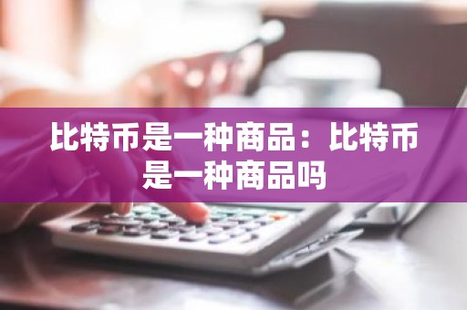 比特币是一种商品：比特币是一种商品吗
