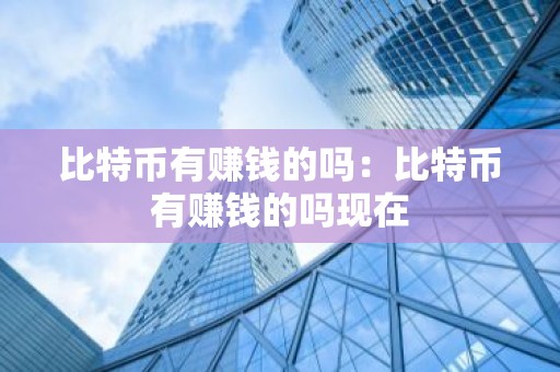 比特币有赚钱的吗：比特币有赚钱的吗现在