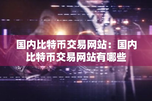 国内比特币交易网站：国内比特币交易网站有哪些