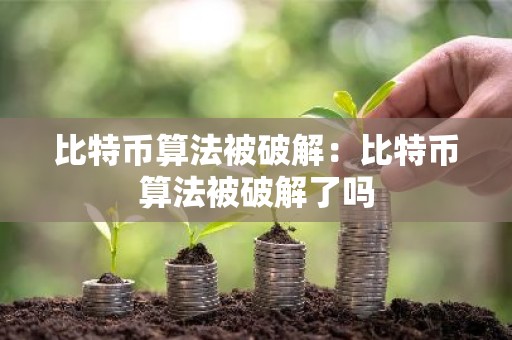 比特币算法被破解：比特币算法被破解了吗