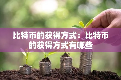 比特币的获得方式：比特币的获得方式有哪些