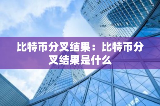 比特币分叉结果：比特币分叉结果是什么