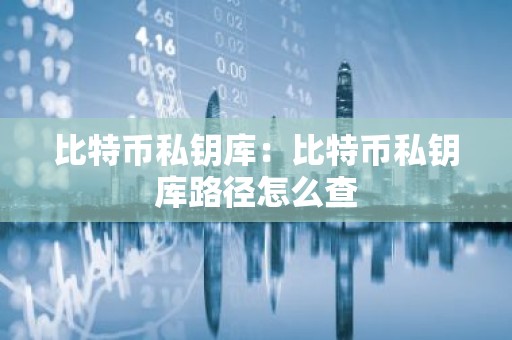 比特币私钥库：比特币私钥库路径怎么查