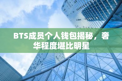 BTS成员个人钱包揭秘，奢华程度堪比明星