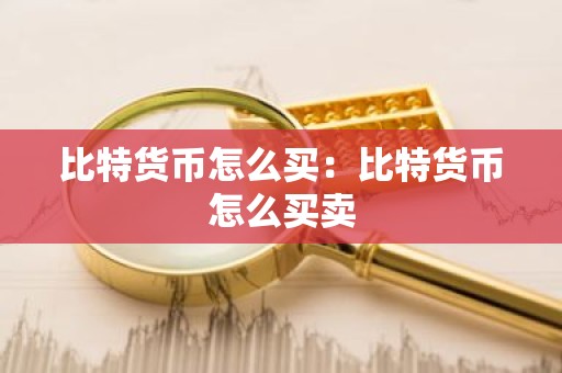 比特货币怎么买：比特货币怎么买卖