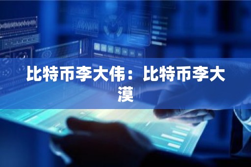 比特币李大伟：比特币李大漠