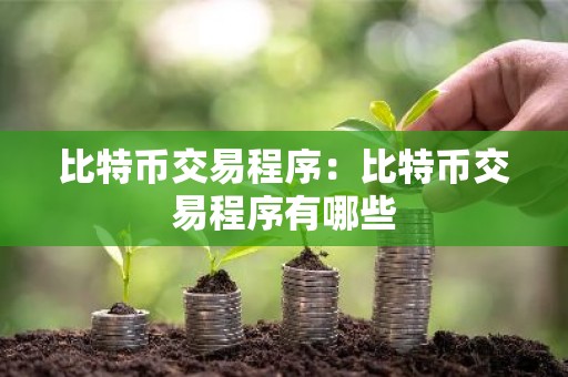 比特币交易程序：比特币交易程序有哪些