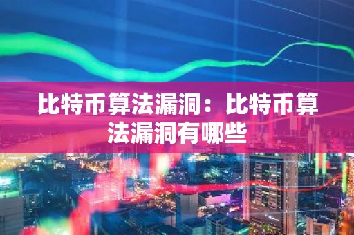比特币算法漏洞：比特币算法漏洞有哪些