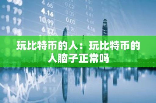玩比特币的人：玩比特币的人脑子正常吗