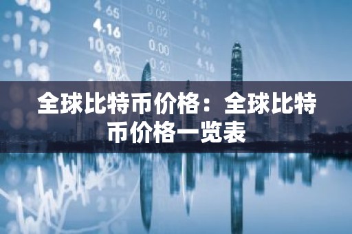 全球比特币价格：全球比特币价格一览表