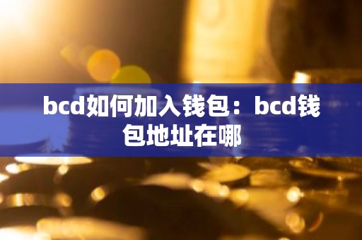 bcd如何加入钱包：bcd钱包地址在哪