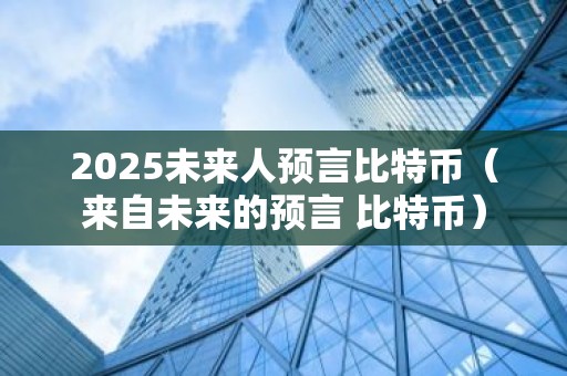 2025未来人预言比特币（来自未来的预言 比特币）