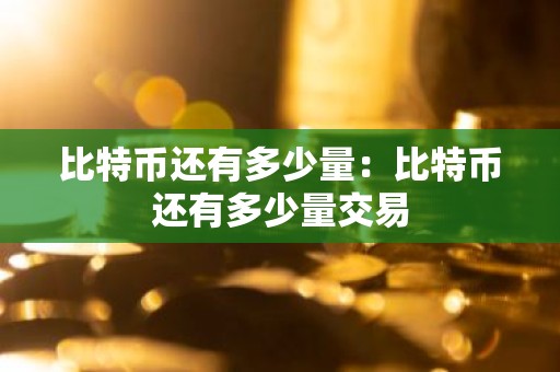 比特币还有多少量：比特币还有多少量交易