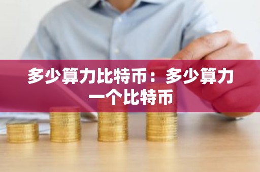 多少算力比特币：多少算力一个比特币