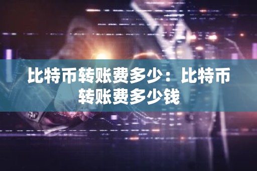 比特币转账费多少：比特币转账费多少钱