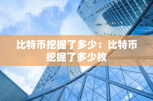 比特币挖掘了多少：比特币挖掘了多少枚