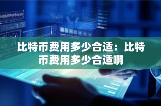 比特币费用多少合适：比特币费用多少合适啊