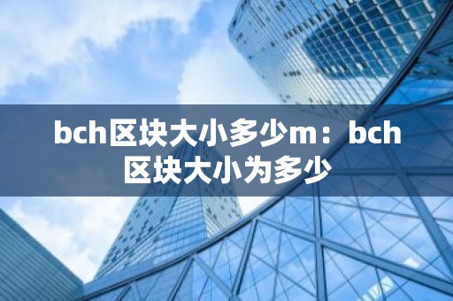 bch区块大小多少m：bch区块大小为多少