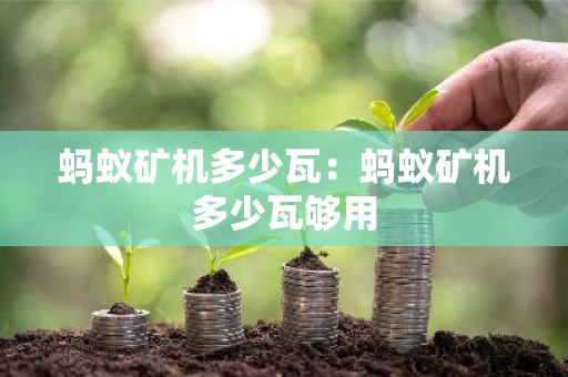 蚂蚁矿机多少瓦：蚂蚁矿机多少瓦够用
