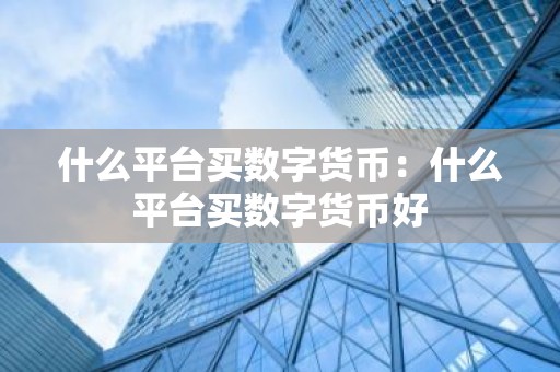 什么平台买数字货币：什么平台买数字货币好