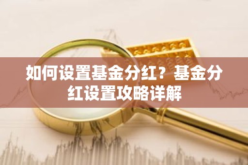 如何设置基金分红？基金分红设置攻略详解