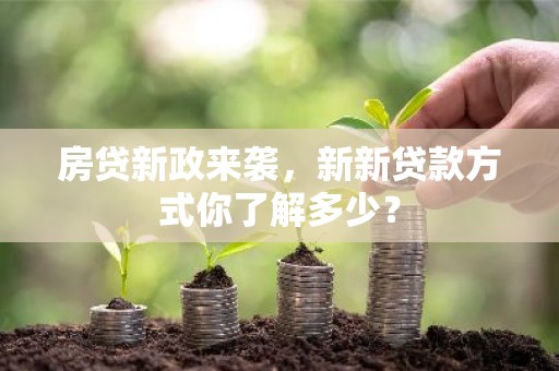 房贷新政来袭，新新贷款方式你了解多少？