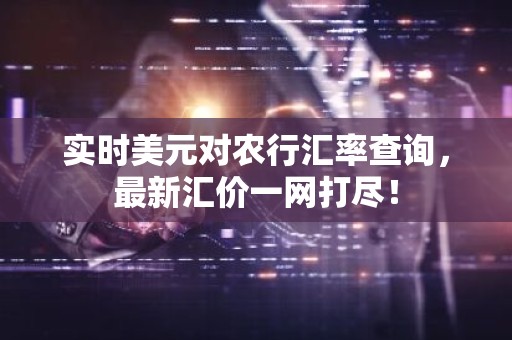 实时美元对农行汇率查询，最新汇价一网打尽！
