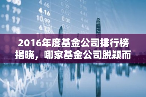 2016年度基金公司排行榜揭晓，哪家基金公司脱颖而出？