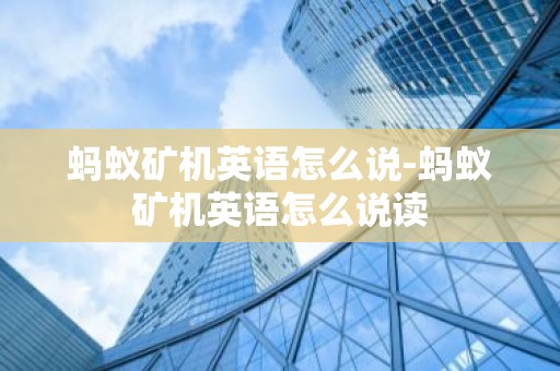 蚂蚁矿机英语怎么说-蚂蚁矿机英语怎么说读