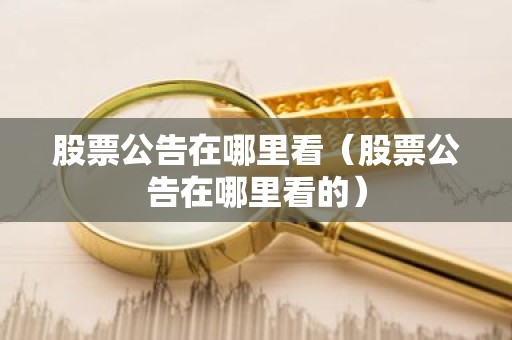 股票公告在哪里看（股票公告在哪里看的）