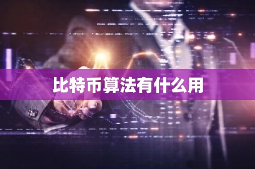 比特币算法有什么用