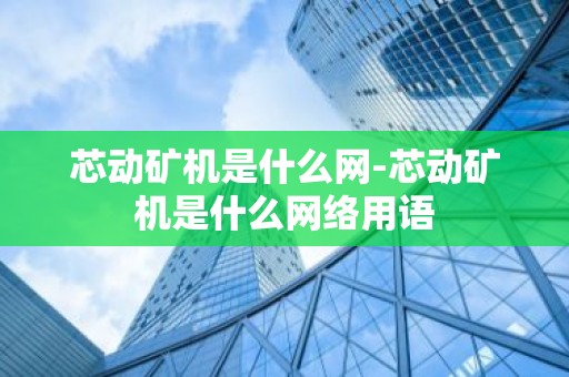 芯动矿机是什么网-芯动矿机是什么网络用语