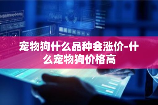 宠物狗什么品种会涨价-什么宠物狗价格高