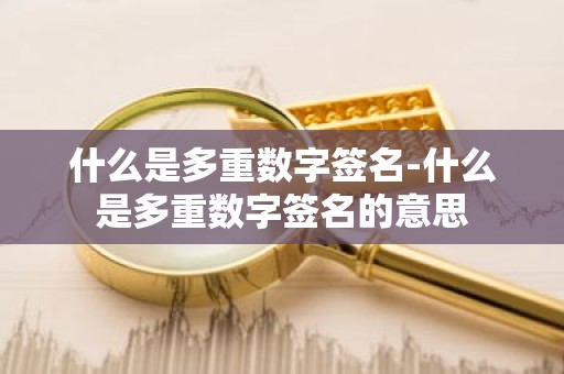 什么是多重数字签名-什么是多重数字签名的意思