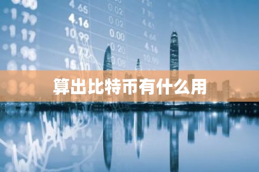 算出比特币有什么用