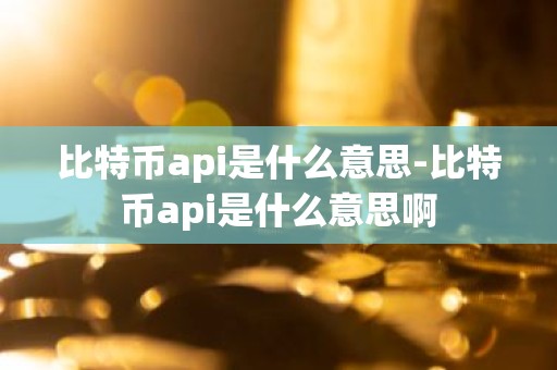 比特币api是什么意思-比特币api是什么意思啊