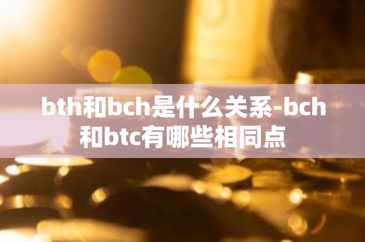 bth和bch是什么关系-bch和btc有哪些相同点
