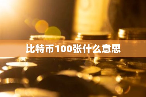 比特币100张什么意思
