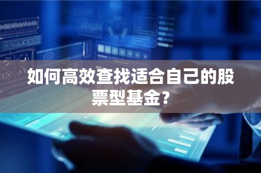 如何高效查找适合自己的股票型基金？