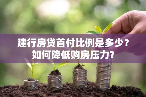 建行房贷首付比例是多少？如何降低购房压力？