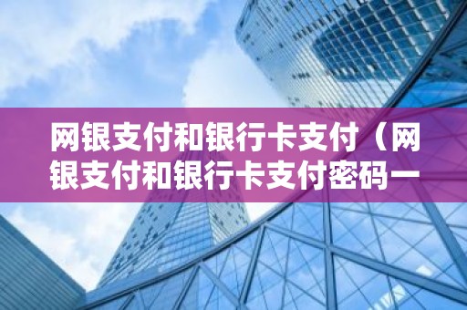 网银支付和银行卡支付（网银支付和银行卡支付密码一样吗）