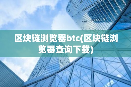 区块链浏览器btc(区块链浏览器查询下载)
