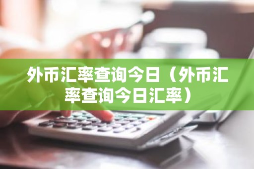 外币汇率查询今日（外币汇率查询今日汇率）