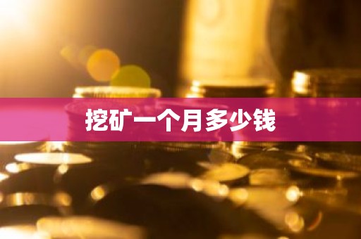挖矿一个月多少钱