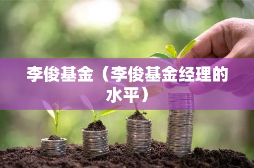 李俊基金（李俊基金经理的水平）