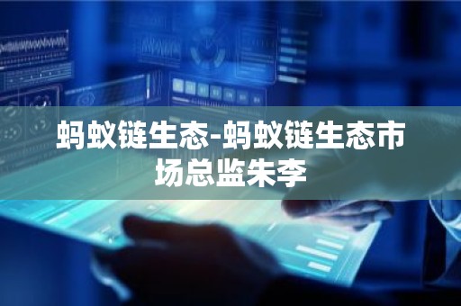 蚂蚁链生态-蚂蚁链生态市场总监朱李