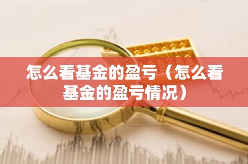 怎么看基金的盈亏（怎么看基金的盈亏情况）
