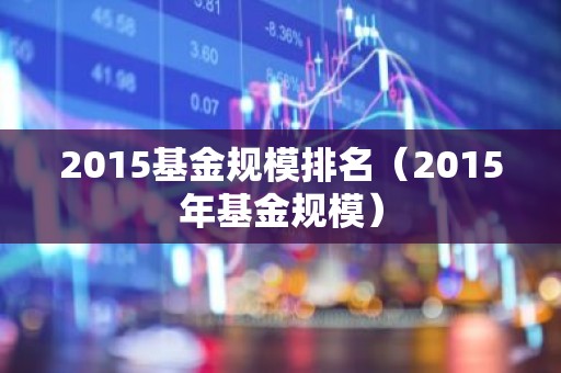 2015基金规模排名（2015年基金规模）