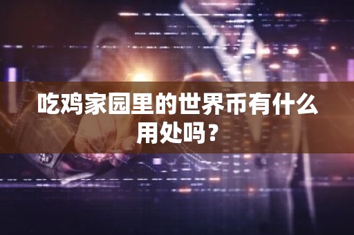 吃鸡家园里的世界币有什么用处吗？