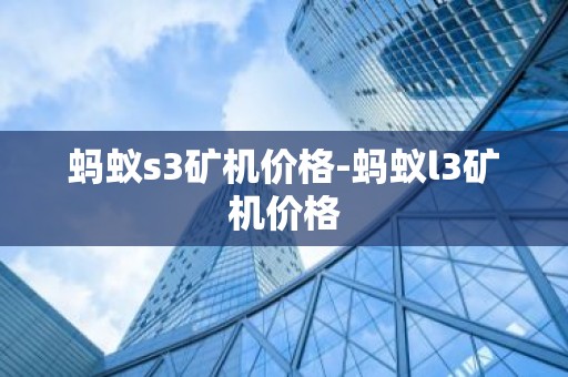 蚂蚁s3矿机价格-蚂蚁l3矿机价格